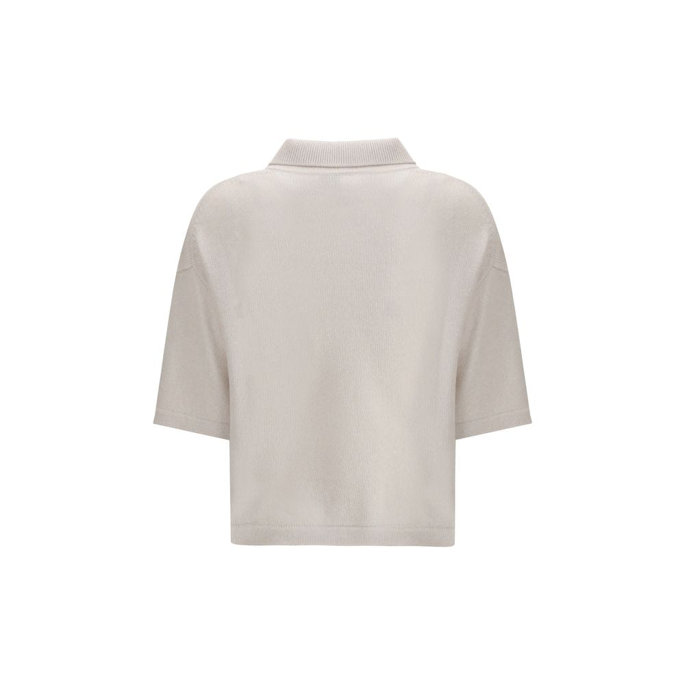 Polo en cachemire beige Allude