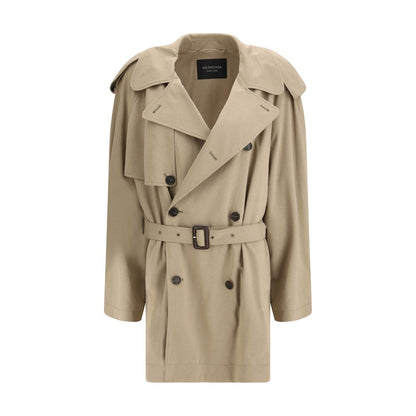 Trench-coat en coton beige Balenciaga