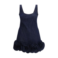 Abito casual Self-Portrait in cotone blu