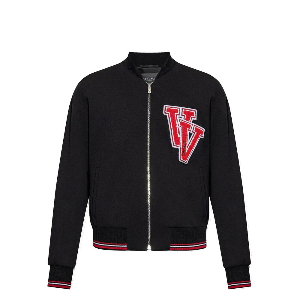 Bomber en laine vierge noire Versace