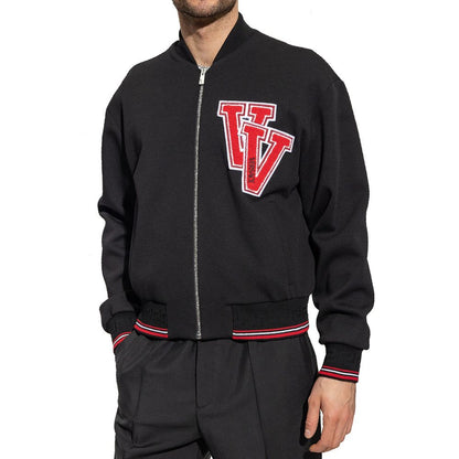 Bomber Versace in lana vergine nero