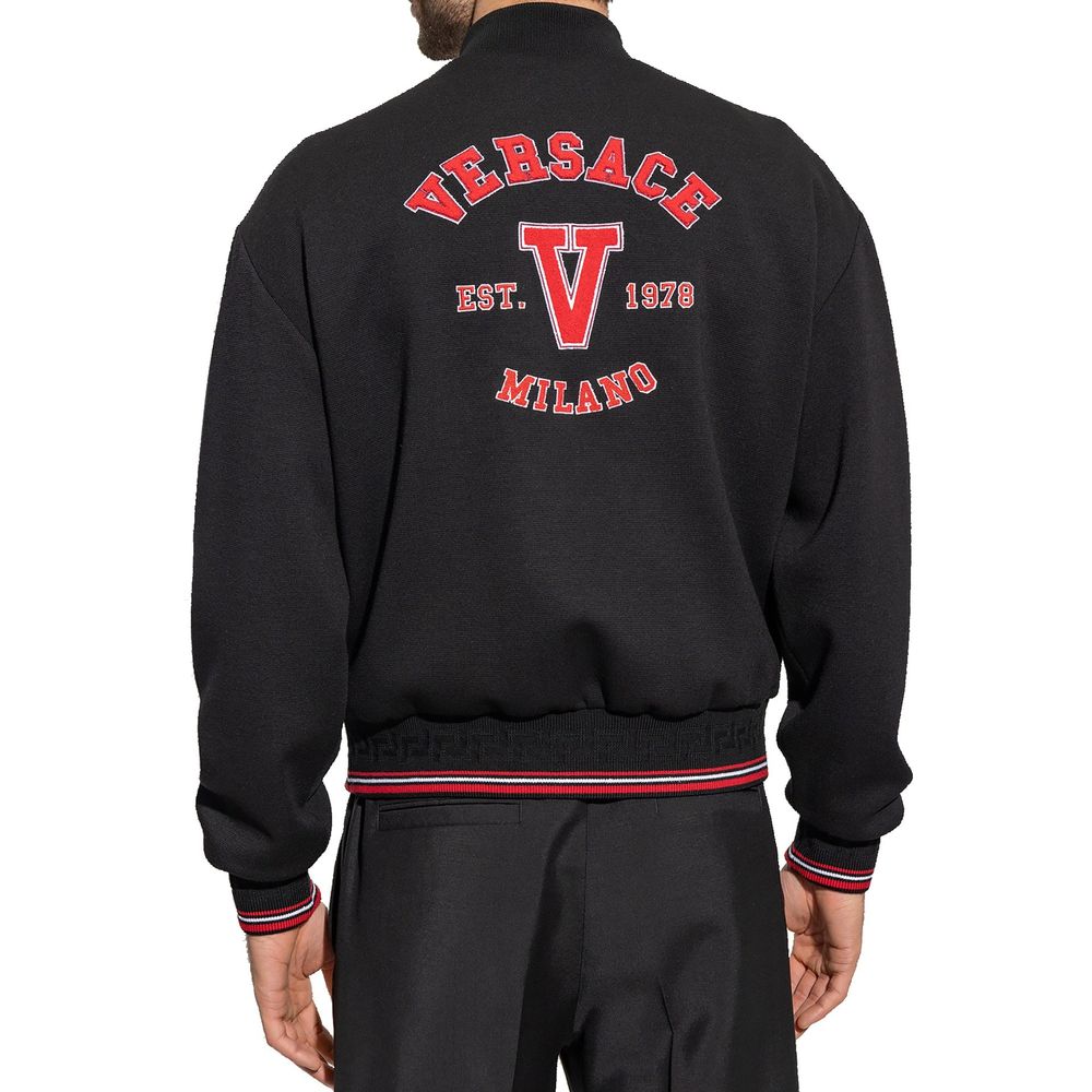 Bomber en laine vierge noire Versace