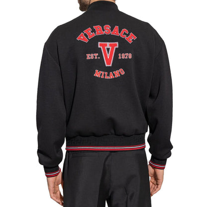 Bomber Versace in lana vergine nero