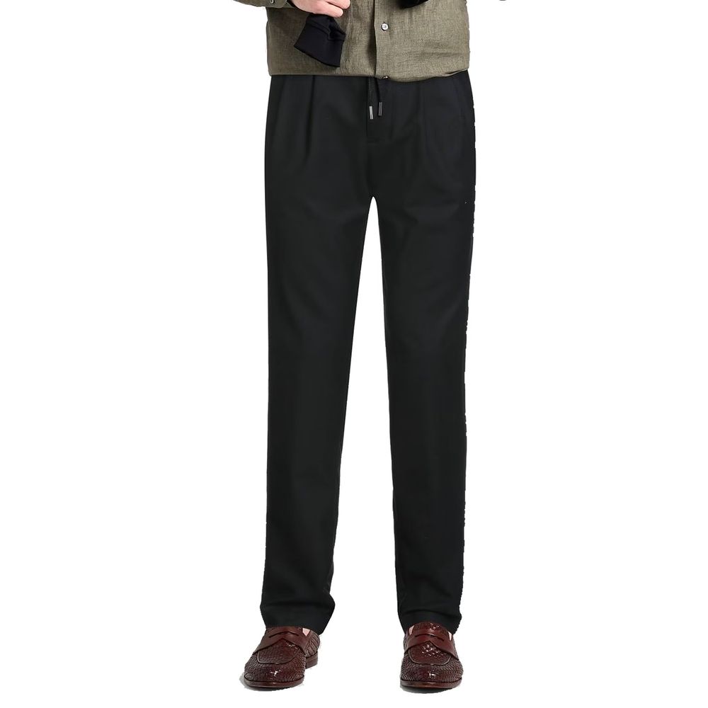 Herno Pantaloni Casual Neri in Elastan