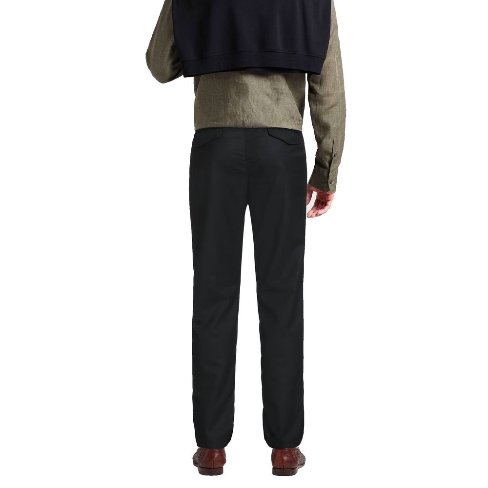 Herno Pantaloni Casual Neri in Elastan