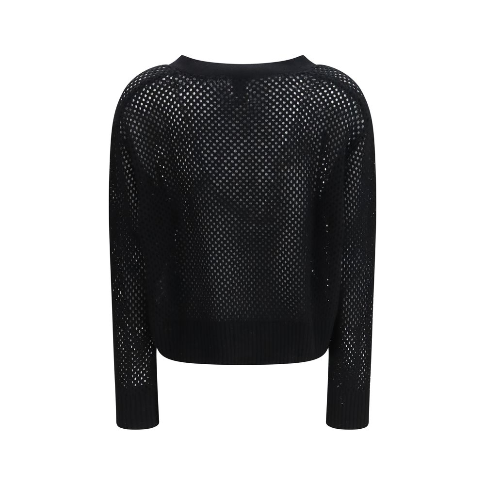 Cardigan en Laine Polaire Noire Allude