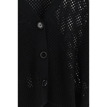 Cardigan en Laine Polaire Noire Allude