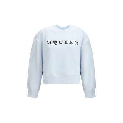Felpa in cotone blu Alexander McQueen