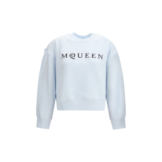 Felpa in cotone blu Alexander McQueen