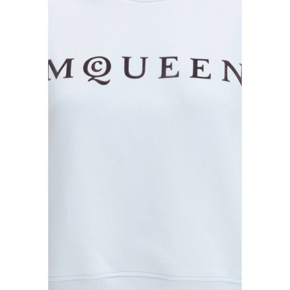Felpa in cotone blu Alexander McQueen