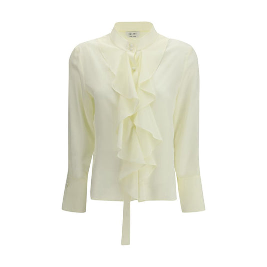 Camicetta bicolore in seta Alexander McQueen