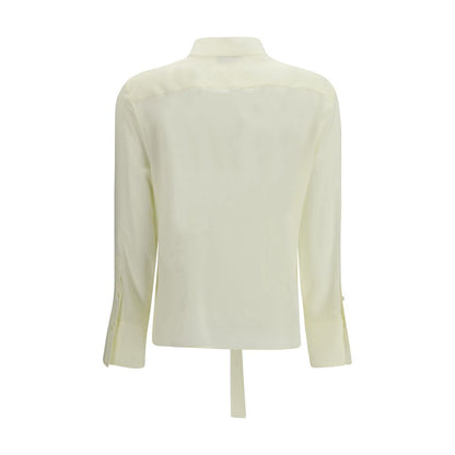 Camicetta bicolore in seta Alexander McQueen