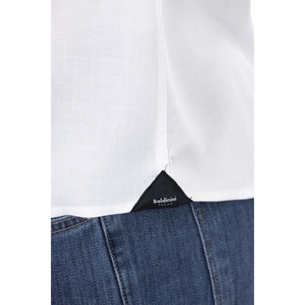 T-Shirt a Maniche Lunghe Baldinini Trend in Cotone Bianco