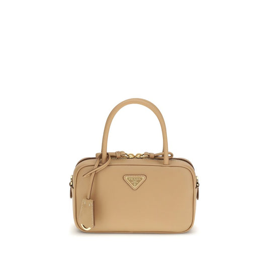 Borsa a mano Prada in pelle di vitello beige Bos Taurus