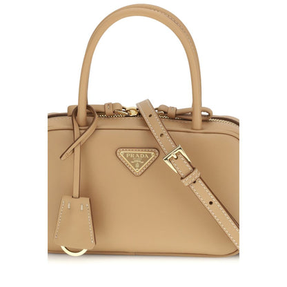 Sac à main Prada en cuir de veau beige (Bos Taurus)