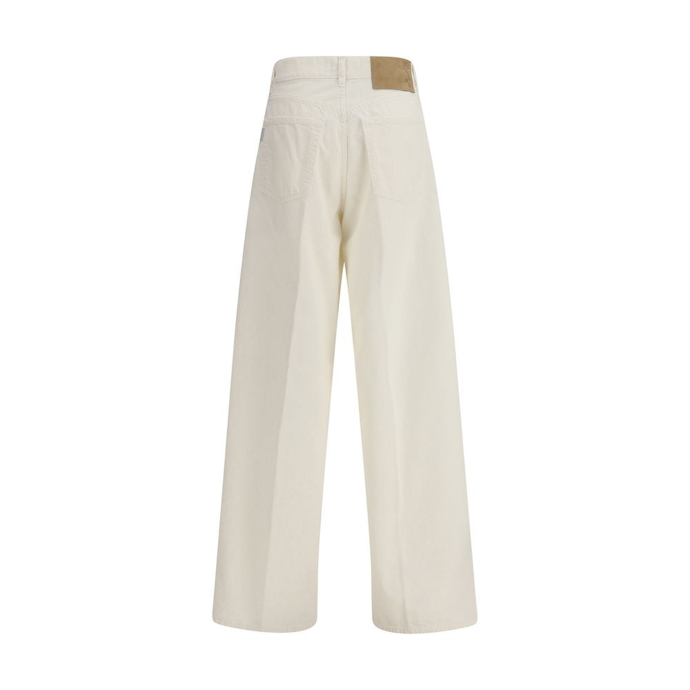 Jean coupe droite en coton blanc Haikure