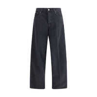 Haikure Jeans Neri in Cotone a Gamba Dritta