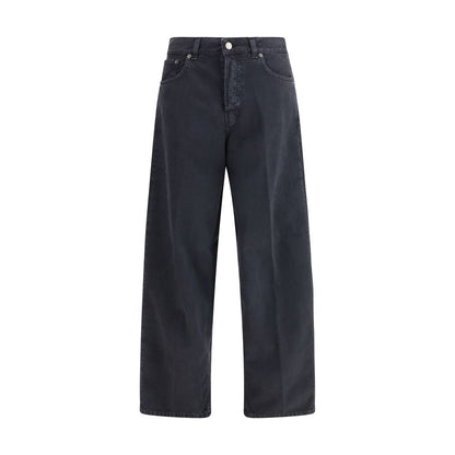 Haikure Jeans Neri in Cotone a Gamba Dritta