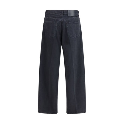 Haikure Jeans Neri in Cotone a Gamba Dritta