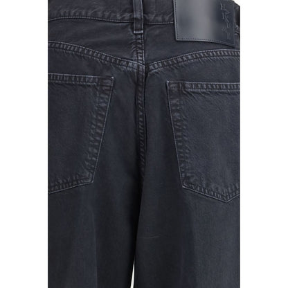 Haikure Jeans Neri in Cotone a Gamba Dritta