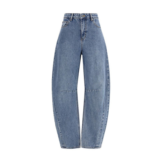Self-Portrait Jeans in Cotone Blu a Vestibilità Morbida