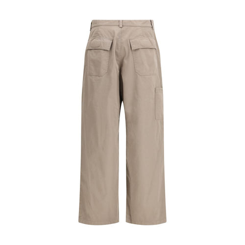 Pantalon décontracté en coton beige Balenciaga