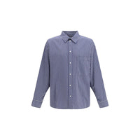 Camicia in cotone fantasia blu Balenciaga
