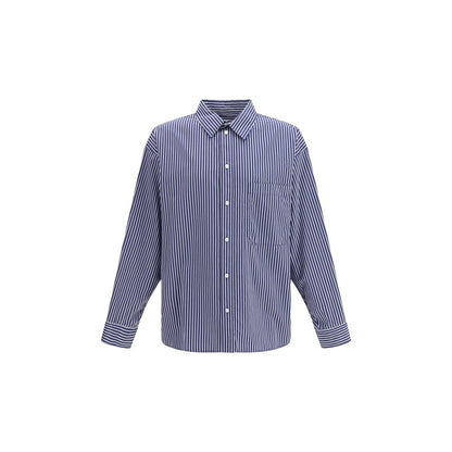 Camicia in cotone fantasia blu Balenciaga
