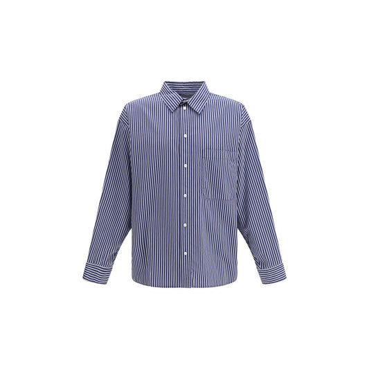 Camicia in cotone fantasia blu Balenciaga