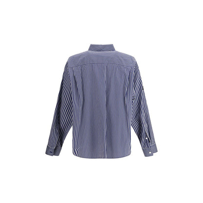 Camicia in cotone fantasia blu Balenciaga