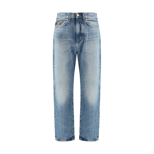 Jeans in denim di cotone blu Versace