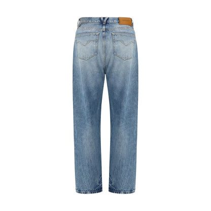 Jeans in denim di cotone blu Versace