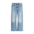 Mother Denim Blue Cotton Cropped Jeans