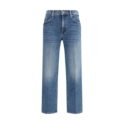 Jeans in cotone blu a vestibilità comoda Mother Denim