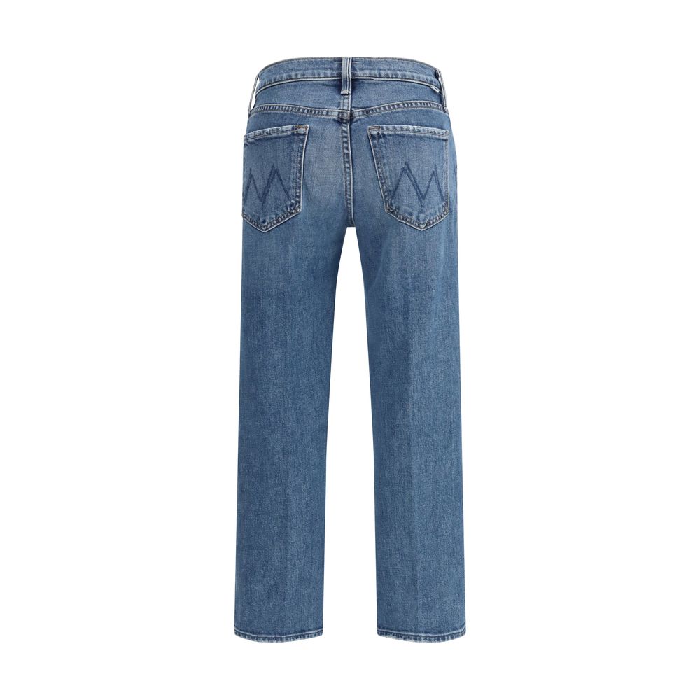Jeans in cotone blu a vestibilità comoda Mother Denim
