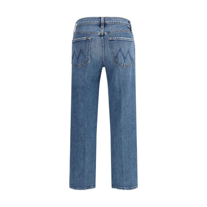 Jeans in cotone blu a vestibilità comoda Mother Denim