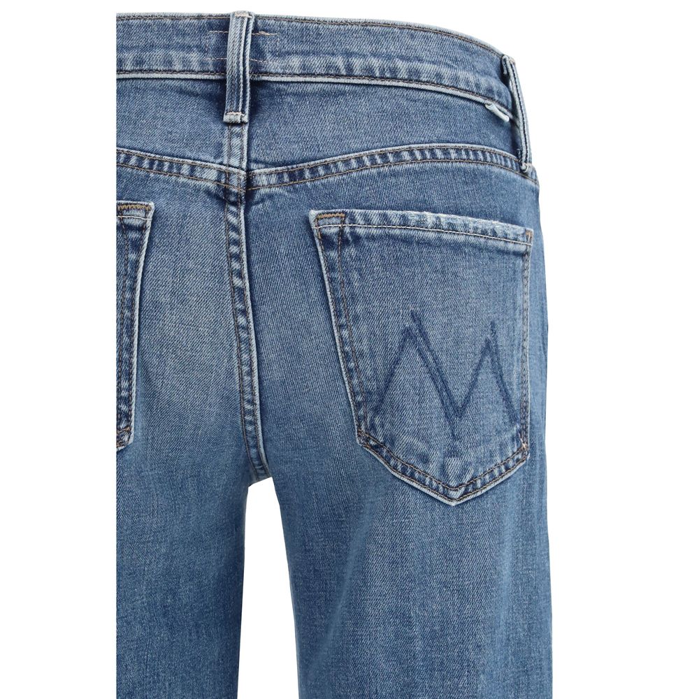 Jeans in cotone blu a vestibilità comoda Mother Denim