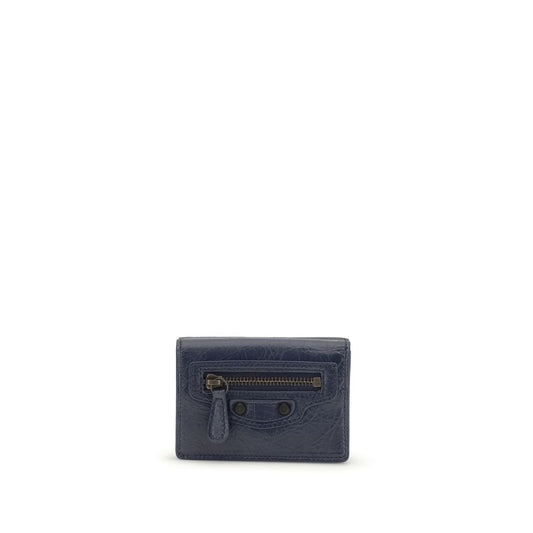 Portafoglio Balenciaga blu in pelle d'agnello Ovis Aries