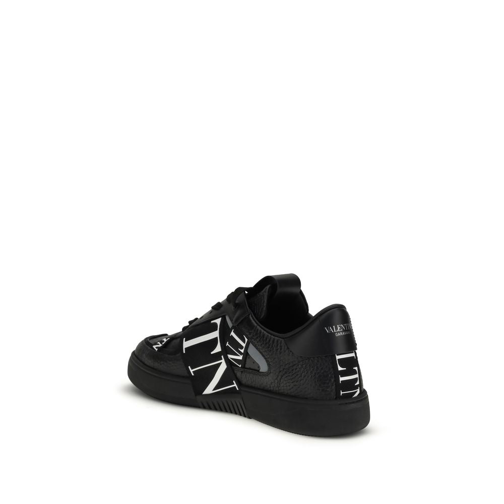 Baskets basses en cuir de veau noir Bos Taurus Valentino Garavani