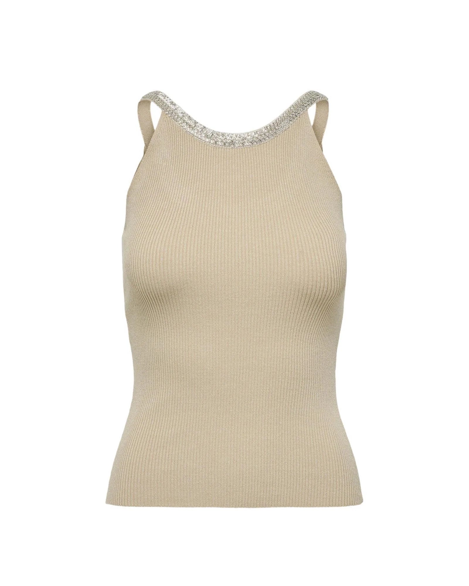 Débardeurs en nylon élasthanne beige uniquement