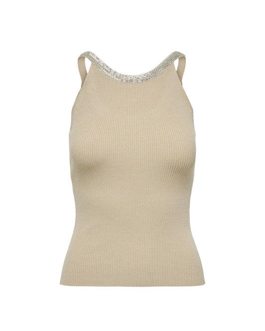 Solo canotte in nylon elastan beige