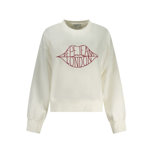 Felpa da donna in cotone Bianco Pepe Jeans