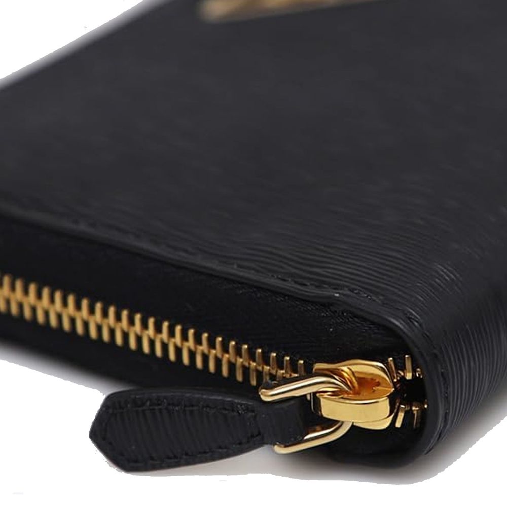 Portefeuille Prada en cuir de veau noir