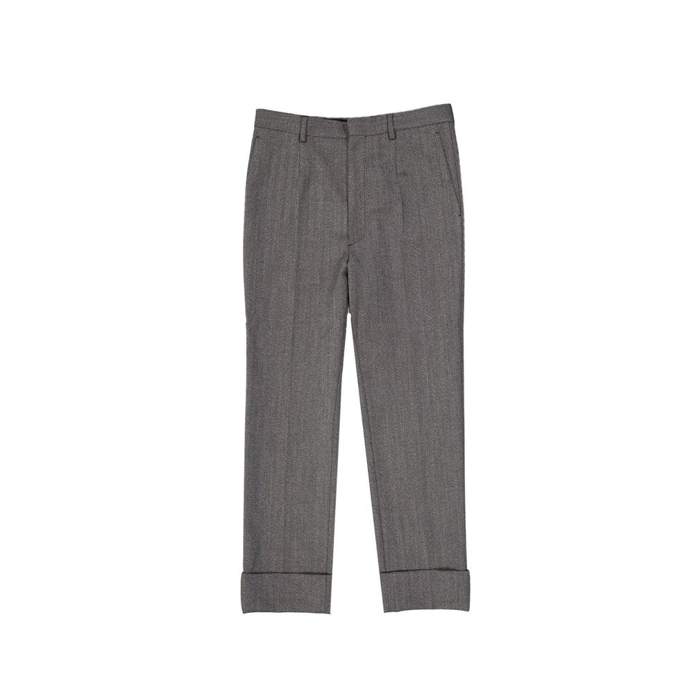 Pantaloni eleganti Prada in lana grigia