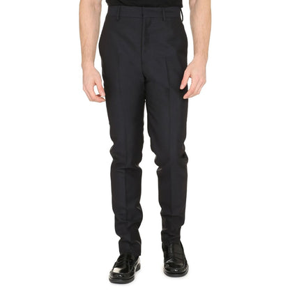 Pantaloni eleganti Prada in mohair blu