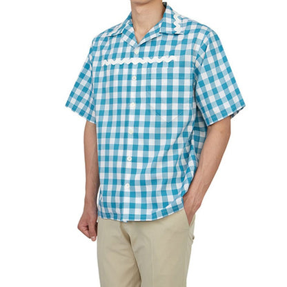 Camicia fantasia in cotone blu Prada