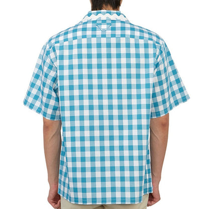 Camicia fantasia in cotone blu Prada
