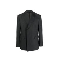 Manteau en laine gris Prada