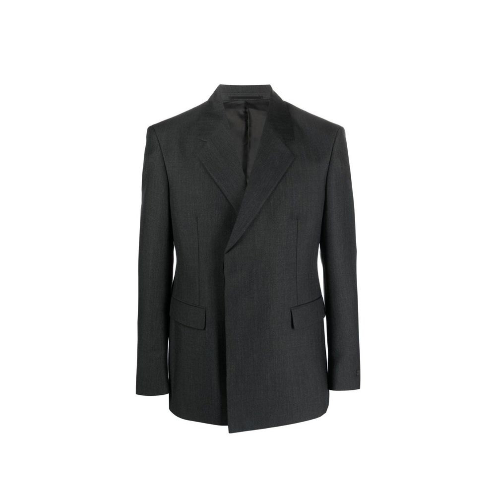 Manteau en laine gris Prada