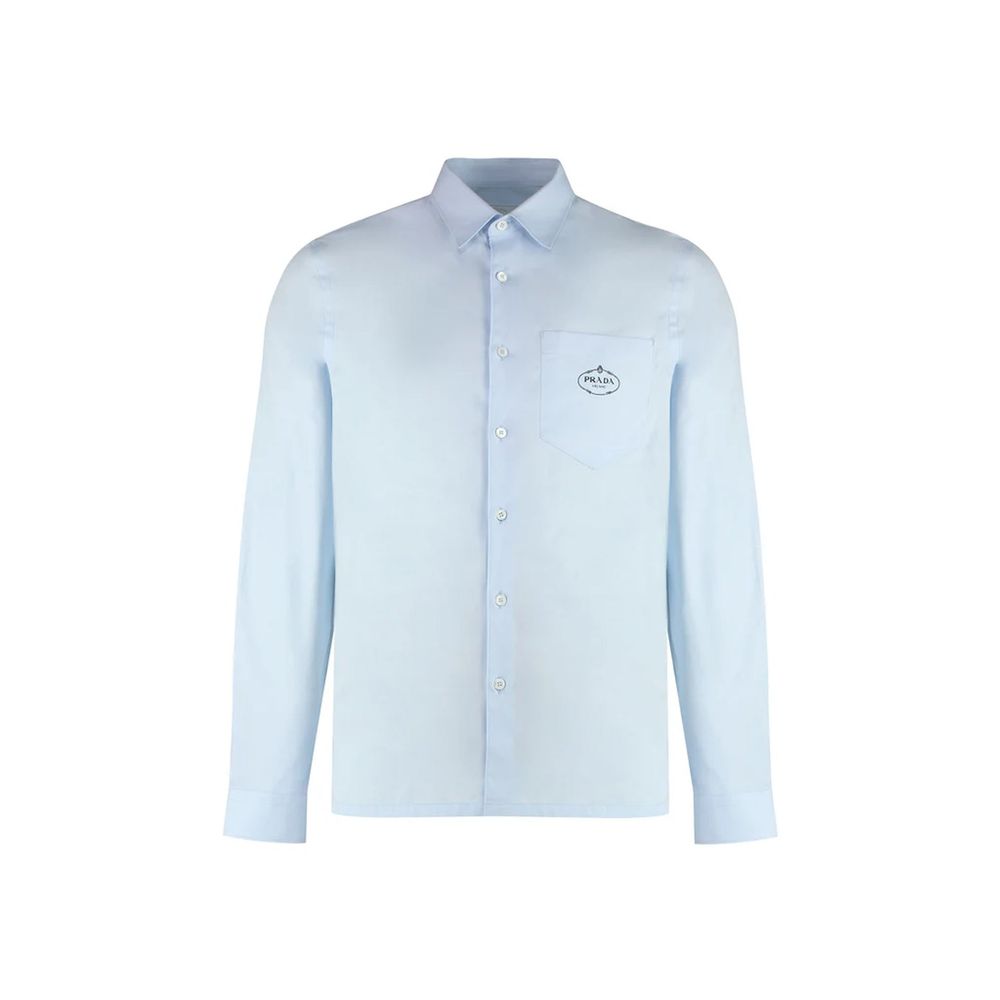 Chemise en coton bleue Prada